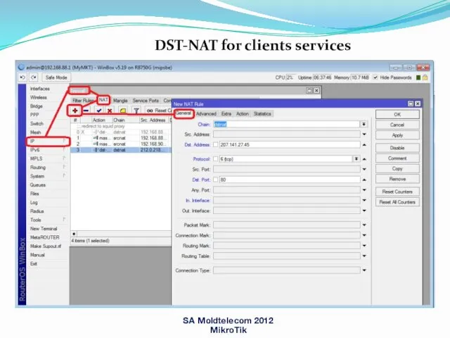 SA Moldtelecom 2012 MikroTik DST-NAT for clients services