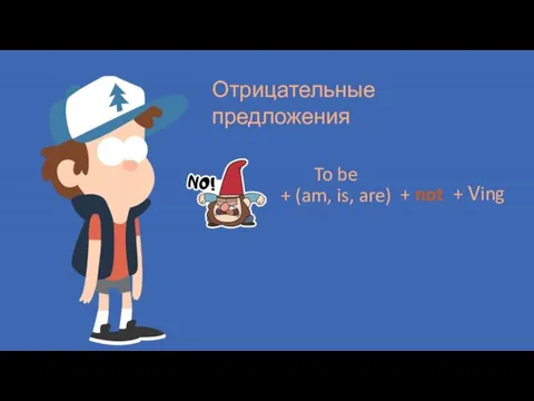 To be + (am, is, are) Отрицательные предложения + Ving + not