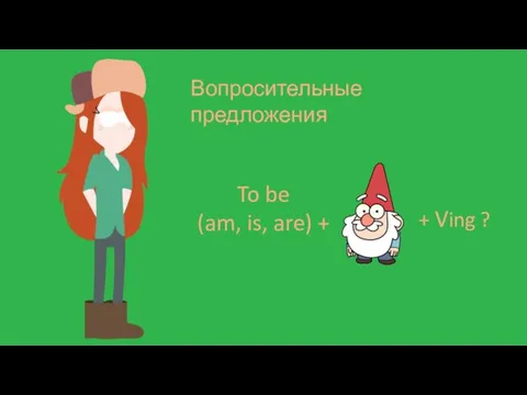 Вопросительные предложения + Ving ? To be (am, is, are) +