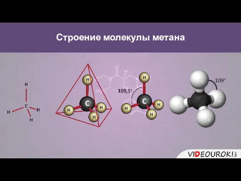 Строение молекулы метана 109°