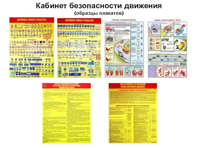 Кабинет безопасности движения (образцы плакатов)