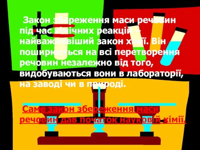 Закон збереження маси речовин під час хімічних реакцій – найважливіший закон