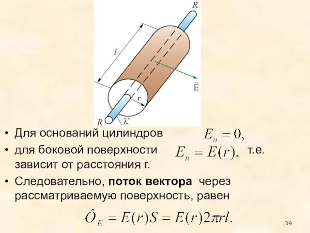 Для оснований цилиндров для боковой поверхности т.е. зависит от расстояния r.