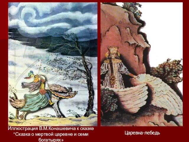 Царевна-лебедь Иллюстрация В.М.Конашевича к сказке "Сказка о мертвой царевне и семи богатырях»