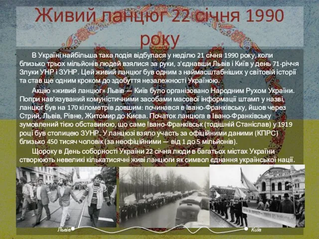 Живий ланцюг 22 січня 1990 року В Україні найбільша така подія