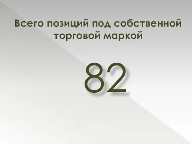 Всего позиций под собственной торговой маркой 82