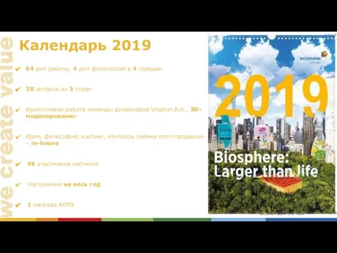 Календарь 2019 64 дня работы, 4 дня фотосессий в 4 городах