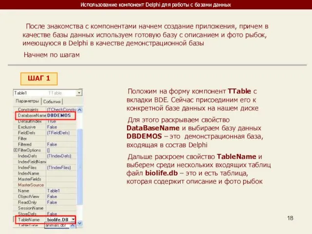 Использование компонент Delphi для работы с базами данных После знакомства с