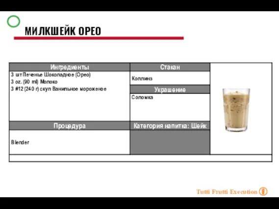 МИЛКШЕЙК ОРЕО Tutti Frutti Execution