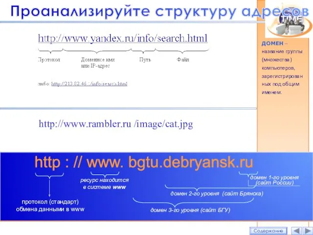 ресурс находится в системе www домен 1-го уровня (сайт России) домен