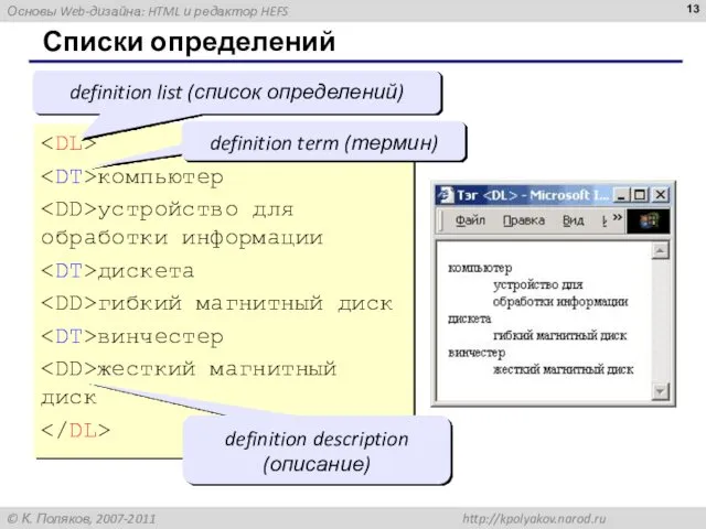 Списки определений компьютер устройство для обработки информации дискета гибкий магнитный диск