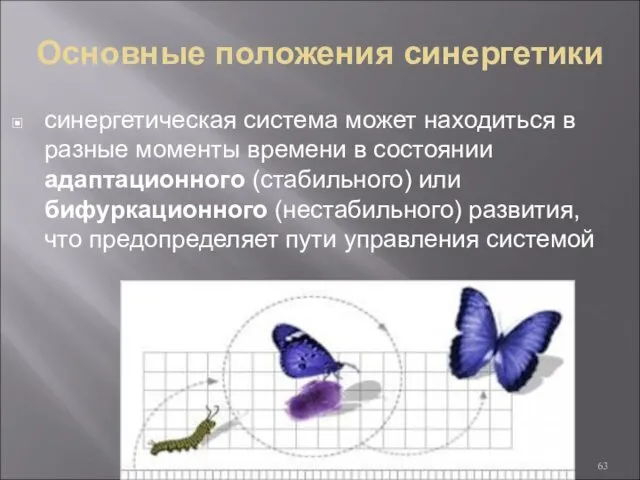 Основные положения синергетики синергетическая система может находиться в разные моменты времени