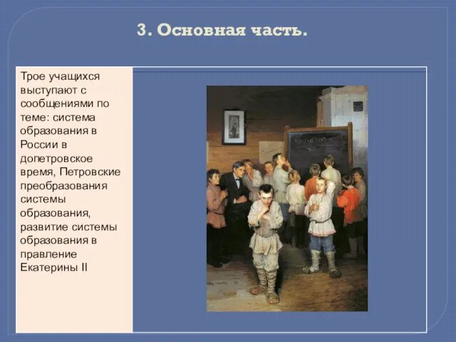 3. Основная часть.