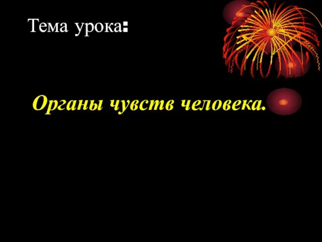 Тема урока: Органы чувств человека.