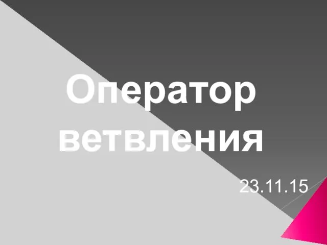 23.11.15 Оператор ветвления