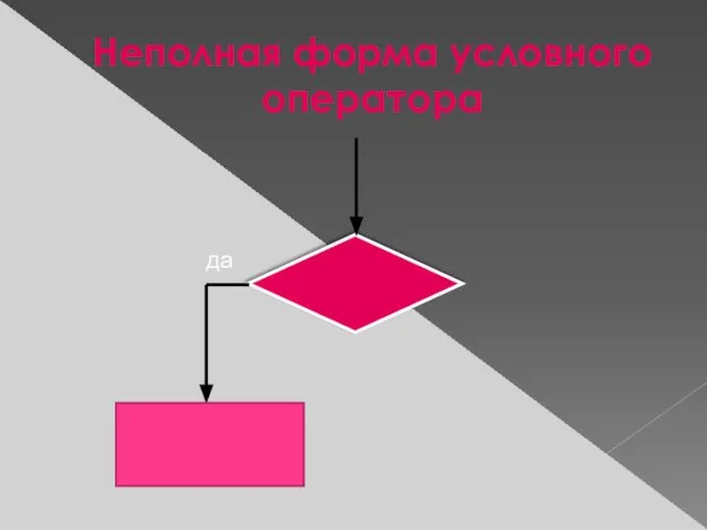 Неполная форма условного оператора