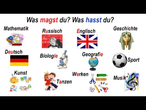 Was magst du? Was hasst du? Mathematik Russisch Englisch Deutsch Sport