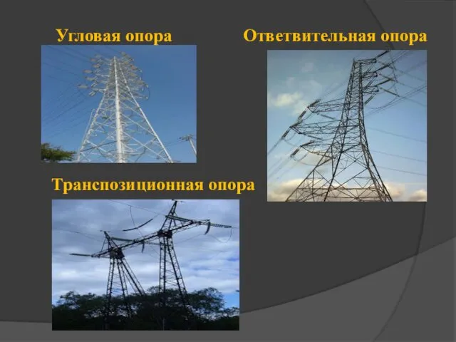 Угловая опора Ответвительная опора Транспозиционная опора