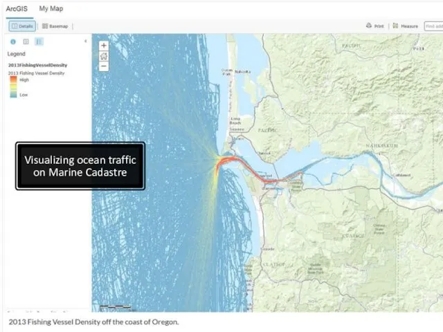 Visualizing ocean traffic on Marine Cadastre