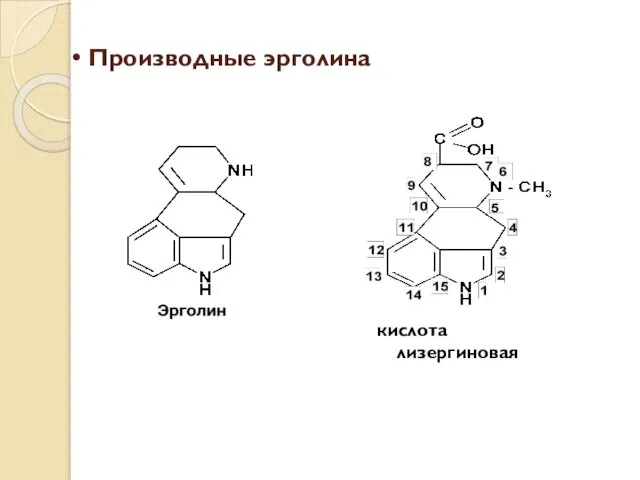 Производные эрголина кислота лизергиновая