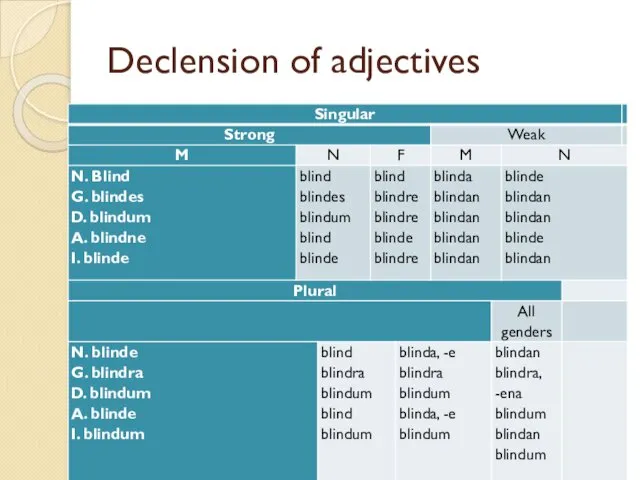 Declension of adjectives