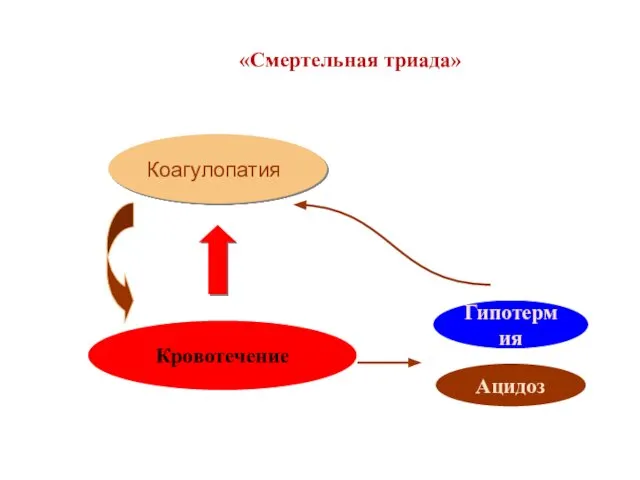 Кровотечение Гипотермия Ацидоз Коагулопатия «Смертельная триада»