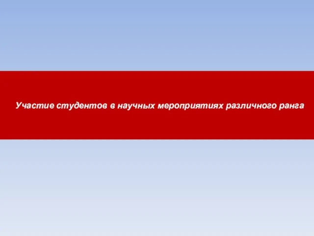 Участие студентов в научных мероприятиях различного ранга