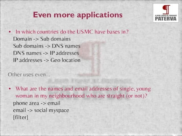Even more applications In which countries do the USMC have bases