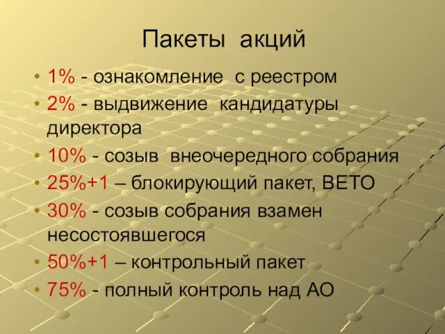 1% - ознакомление с реестром 2% - выдвижение кандидатуры директора 10%