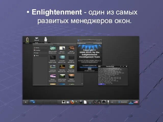 Enlightenment - один из самых развитых менеджеров окон.