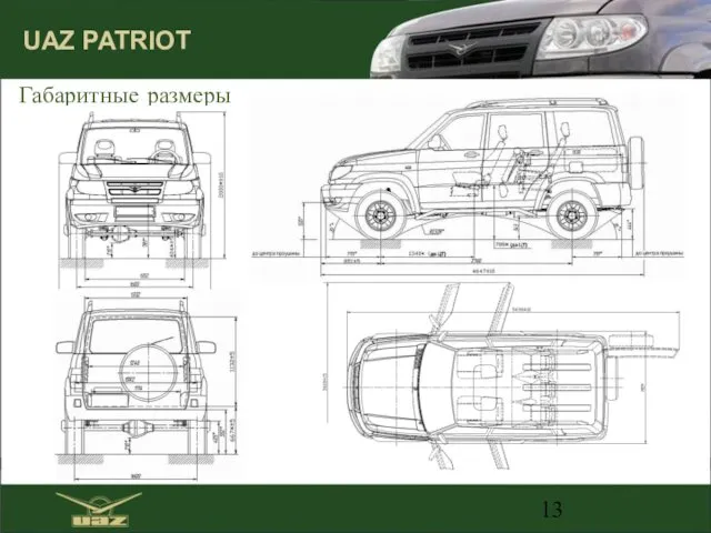 Габаритные размеры UAZ PATRIOT