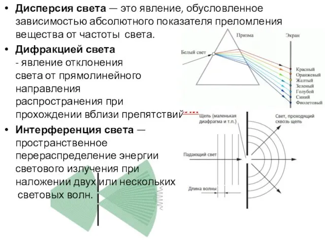 Дисперсия света — это явление, обусловленное зависимостью абсолютного показателя преломления вещества