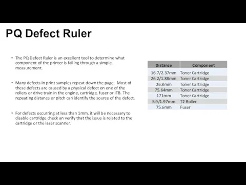 PQ Defect Ruler The PQ Defect Ruler is an excellent tool