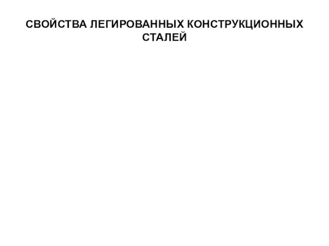 СВОЙСТВА ЛЕГИРОВАННЫХ КОНСТРУКЦИОННЫХ СТАЛЕЙ