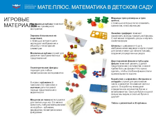 Деревянные кубики помогают развитию трехмерного восприятия Зеркало безопасное на подставке, с