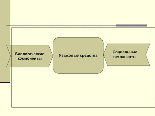 Биологические компоненты Языковые средства Социальные компоненты