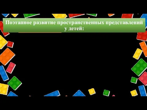 Поэтапное развитие пространственных представлений у детей: 1 этап - формирование схемы