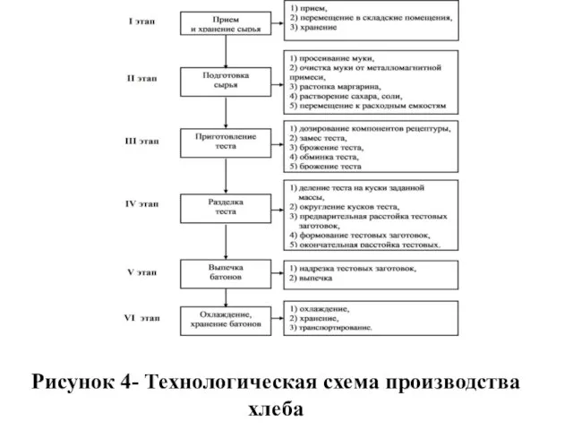 Рисунок 4- Технологическая схема производства хлеба