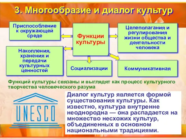 Функции культуры Приспособление к окружающей среде Накопления, хранения и передачи культурных