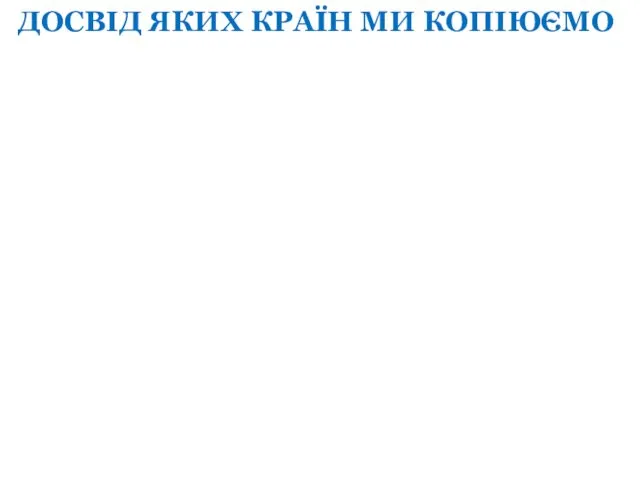 ДОСВІД ЯКИХ КРАЇН МИ КОПІЮЄМО