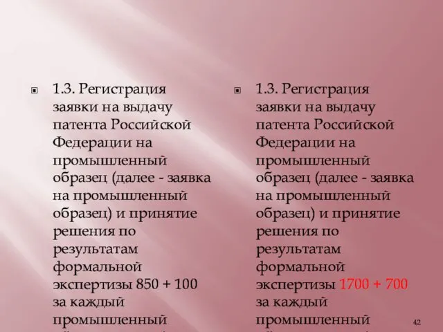 1.3. Регистрация заявки на выдачу патента Российской Федерации на промышленный образец