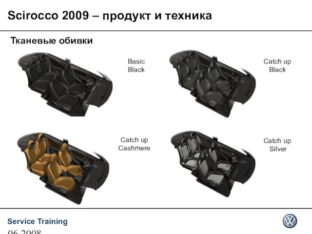 06.2008 Scirocco 2009 – продукт и техника Тканевые обивки Basic Black