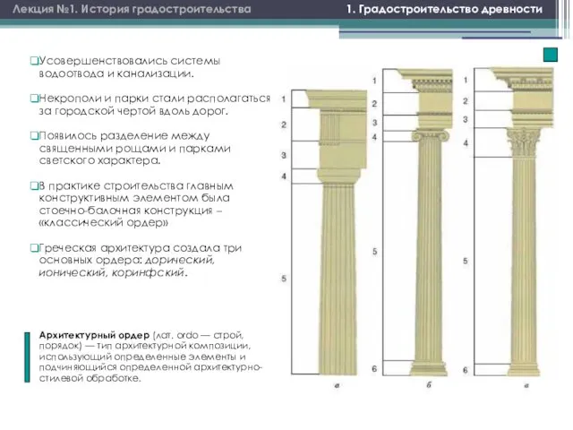 1. Градостроительство древности Лекция №1. История градостроительства Усовершенствовались системы водоотвода и