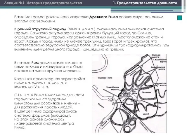 1. Градостроительство древности Лекция №1. История градостроительства Развитие градостроительного искусства Древнего