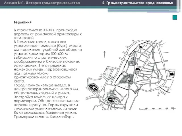 Лекция №1. История градостроительства 2. Градостроительство средневековья Германия В строительстве ХII-ХIIIв.