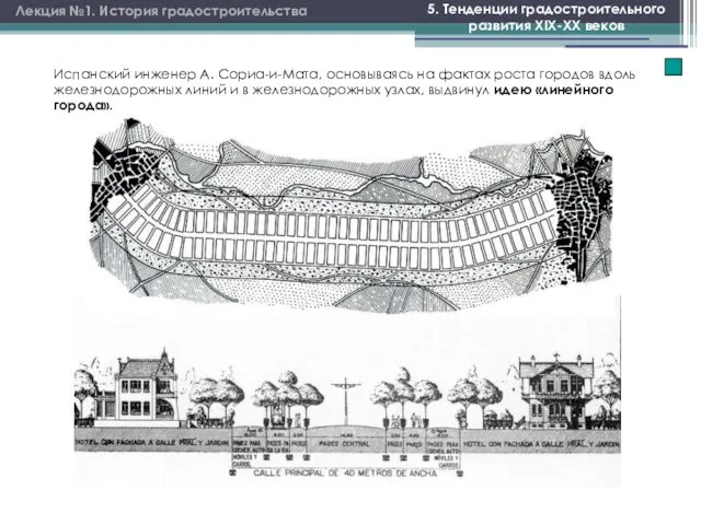 Лекция №1. История градостроительства 5. Тенденции градостроительного развития XIX-XX веков Испанский