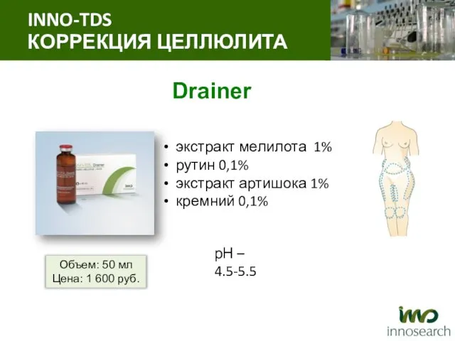 Drainer экстракт мелилота 1% рутин 0,1% экстракт артишока 1% кремний 0,1%