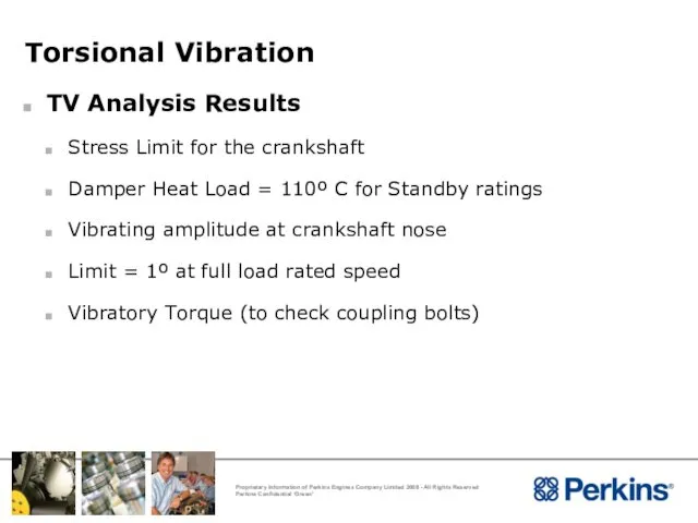 Torsional Vibration TV Analysis Results Stress Limit for the crankshaft Damper