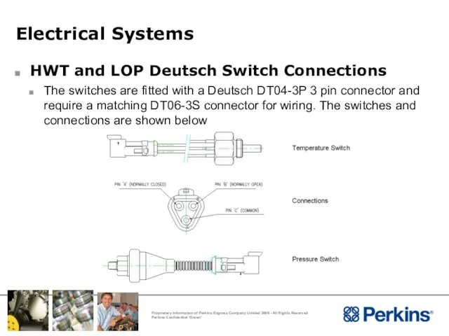 Electrical Systems HWT and LOP Deutsch Switch Connections The switches are