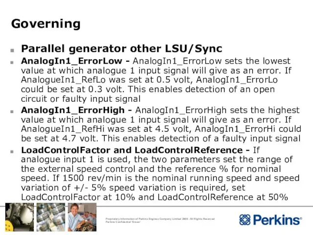 Governing Parallel generator other LSU/Sync AnalogIn1_ErrorLow - AnalogIn1_ErrorLow sets the lowest